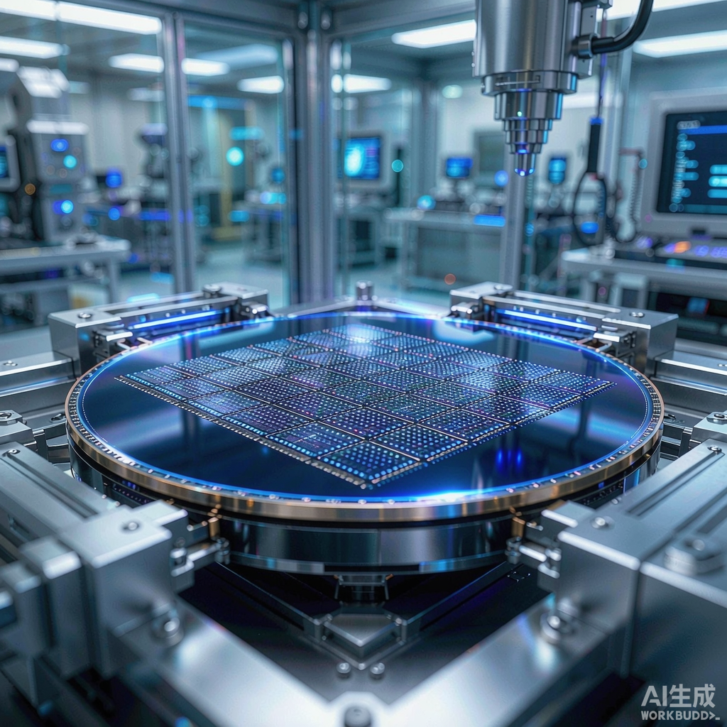 MicroLED 微显示晶圆与半导体产线概念图 MicroLED 微显示晶圆与半导体产线概念图